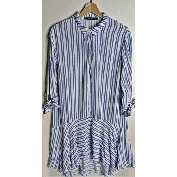 Zara | Striped Asymetrical Shirtdress - Picture 5 of 7